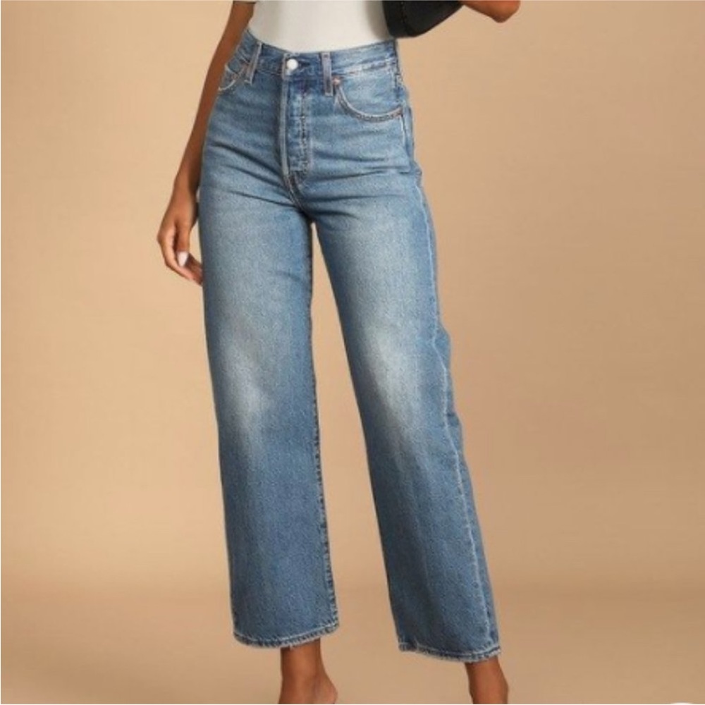 LEVI’S RIBCAGE Super High Rise Straight Jeans Baggy 25 - Picture 3 of 11